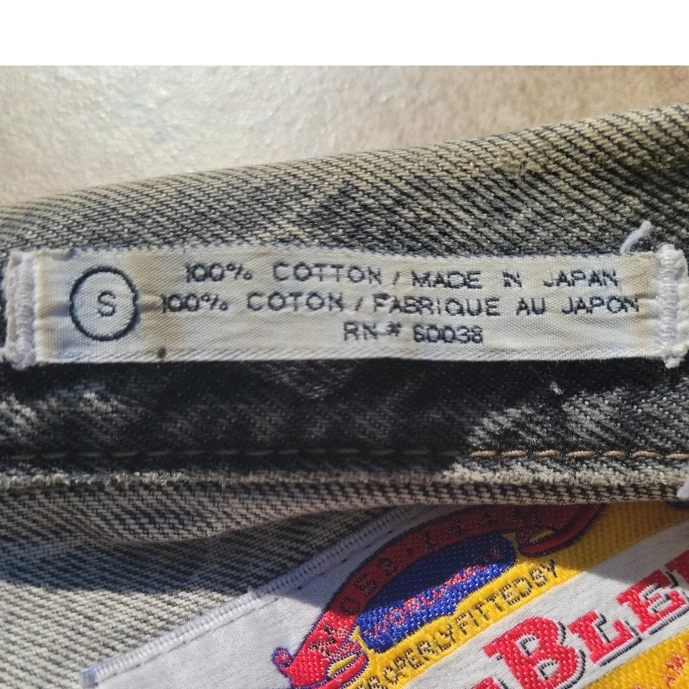 VTG Code Bleu Acid Wash Distressed Denim Trucker Jacket Men S Made in Japan 80s